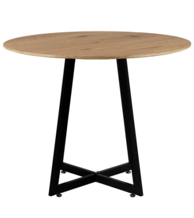 Stół Finn okrągły z blatem w kolorze drewna 80 CM