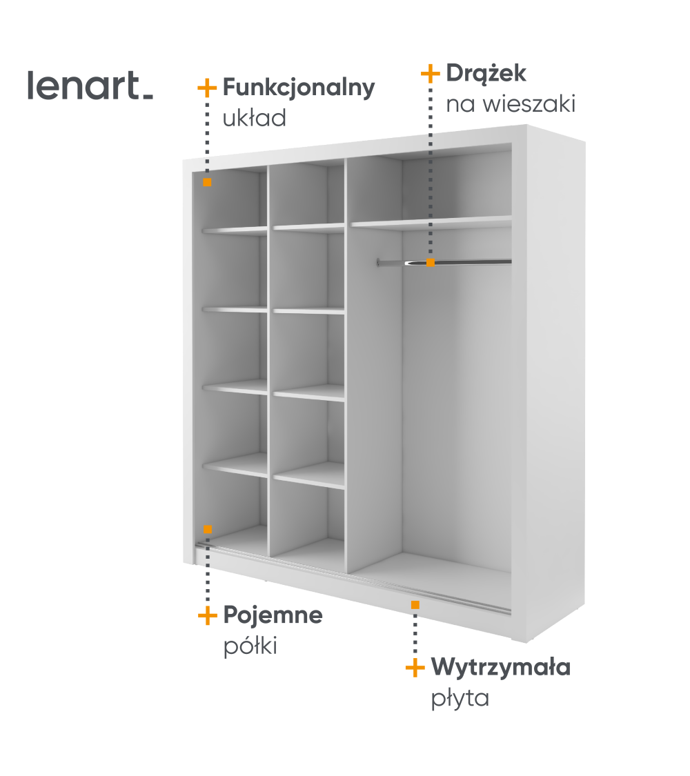 Szafa przesuwna 2D 203 cm z kolekcji Idea