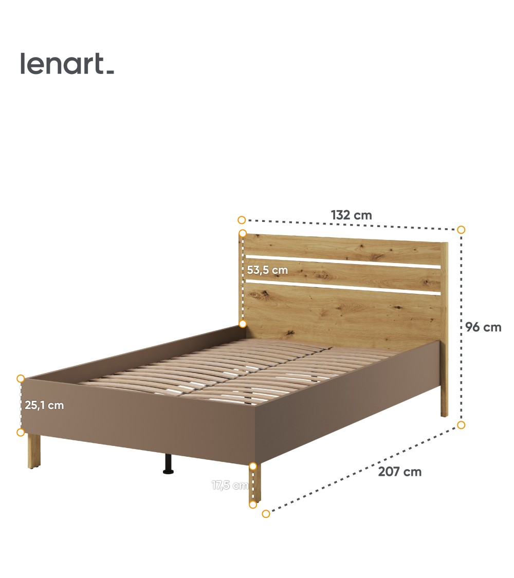 Łóżko 120 ze stelażem z kolekcji Lenny