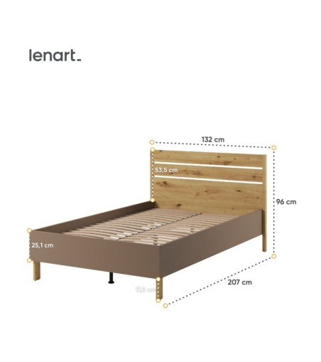 Łóżko 120 ze stelażem z kolekcji Lenny