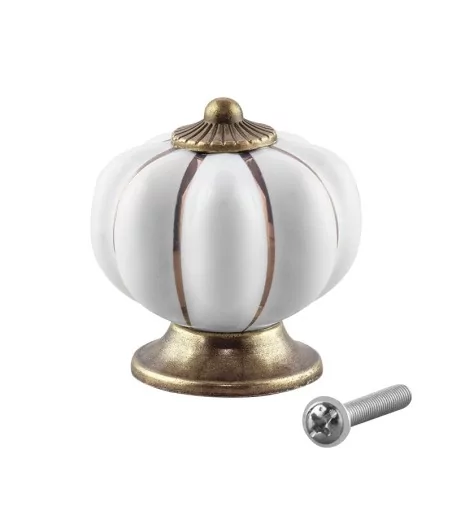 1376 Gałka biała ceramiczna