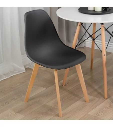 Parker krzesło plastikowe z drewnianymi nogami