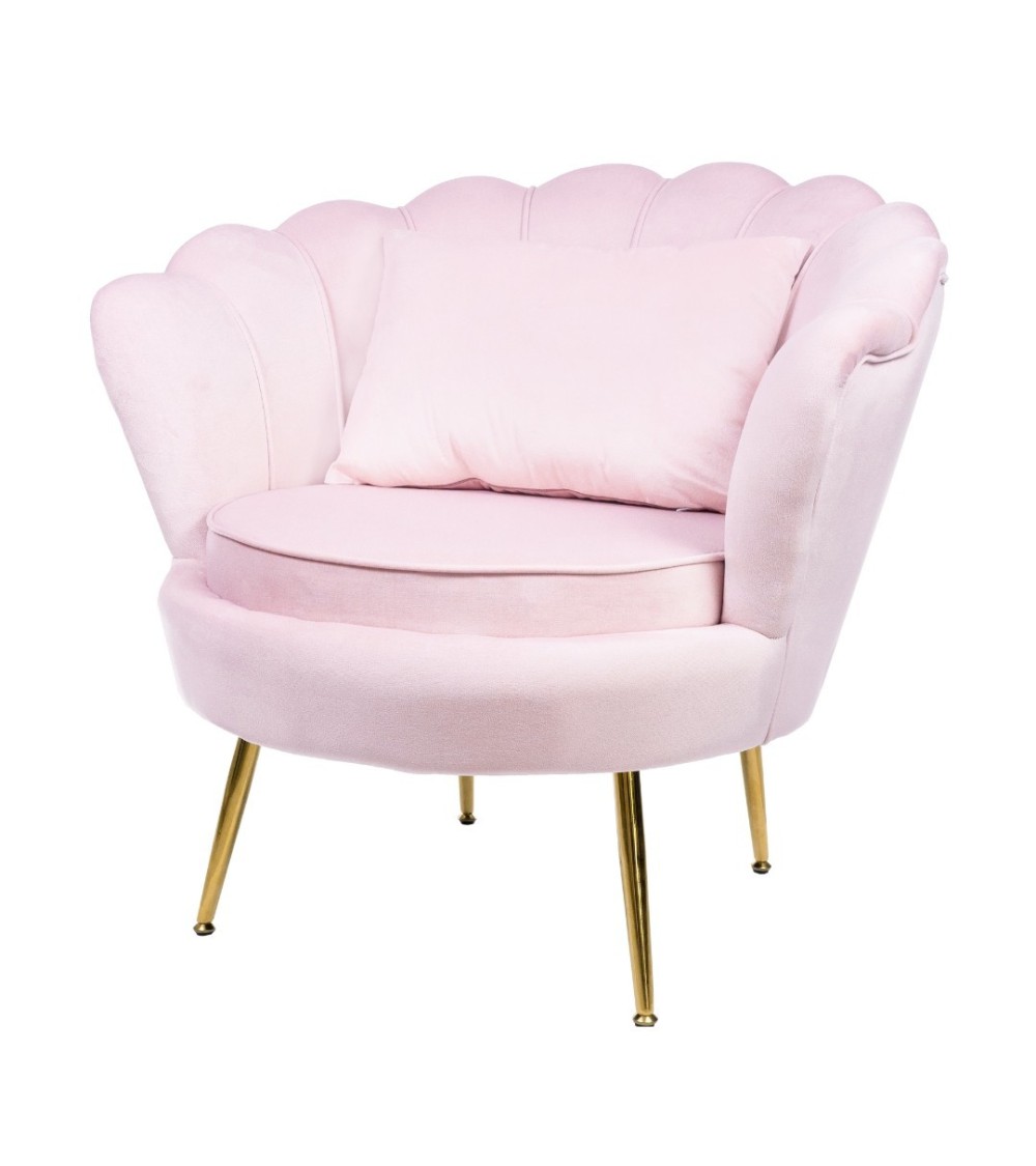Muszelka fotel różowy złote...