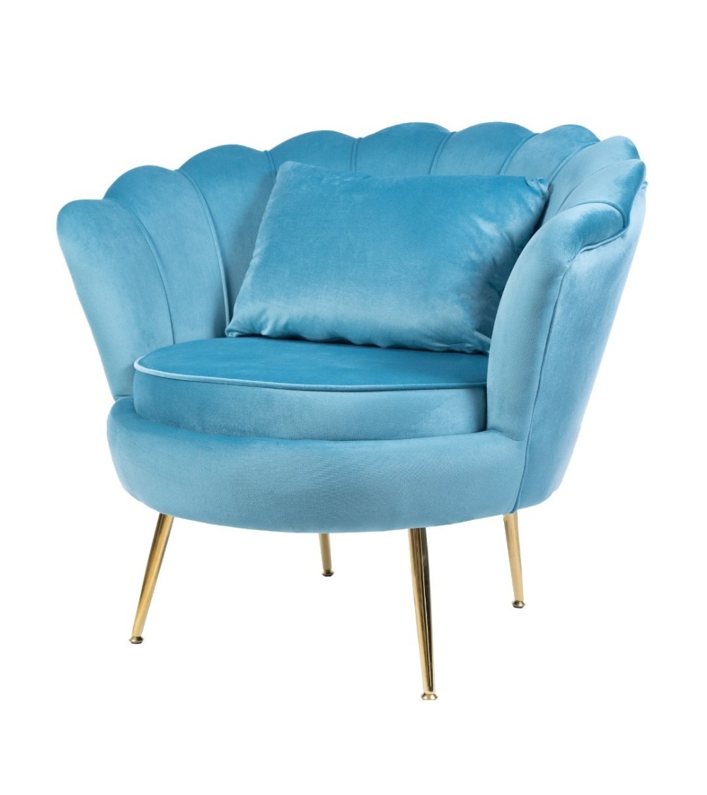 Muszelka fotel niebieski -...