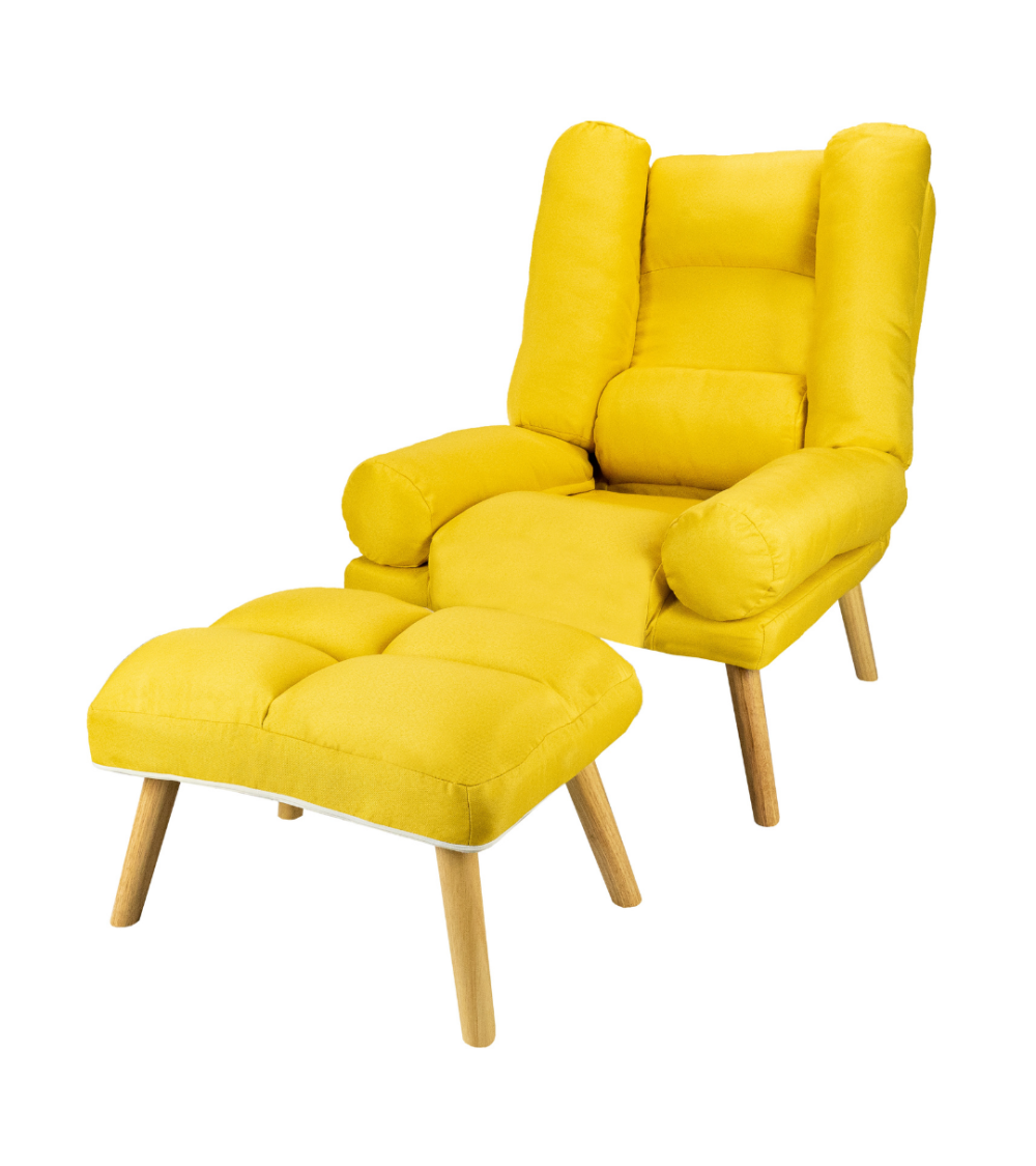 Fogo fotel żółty - tkanina